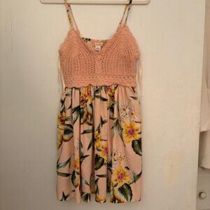 BOG Collective Floral Print Mini Dress, Sz S, NWOT, Defects